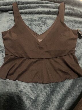NWT Spanx Swim Pique Longline Flounce Top 1X